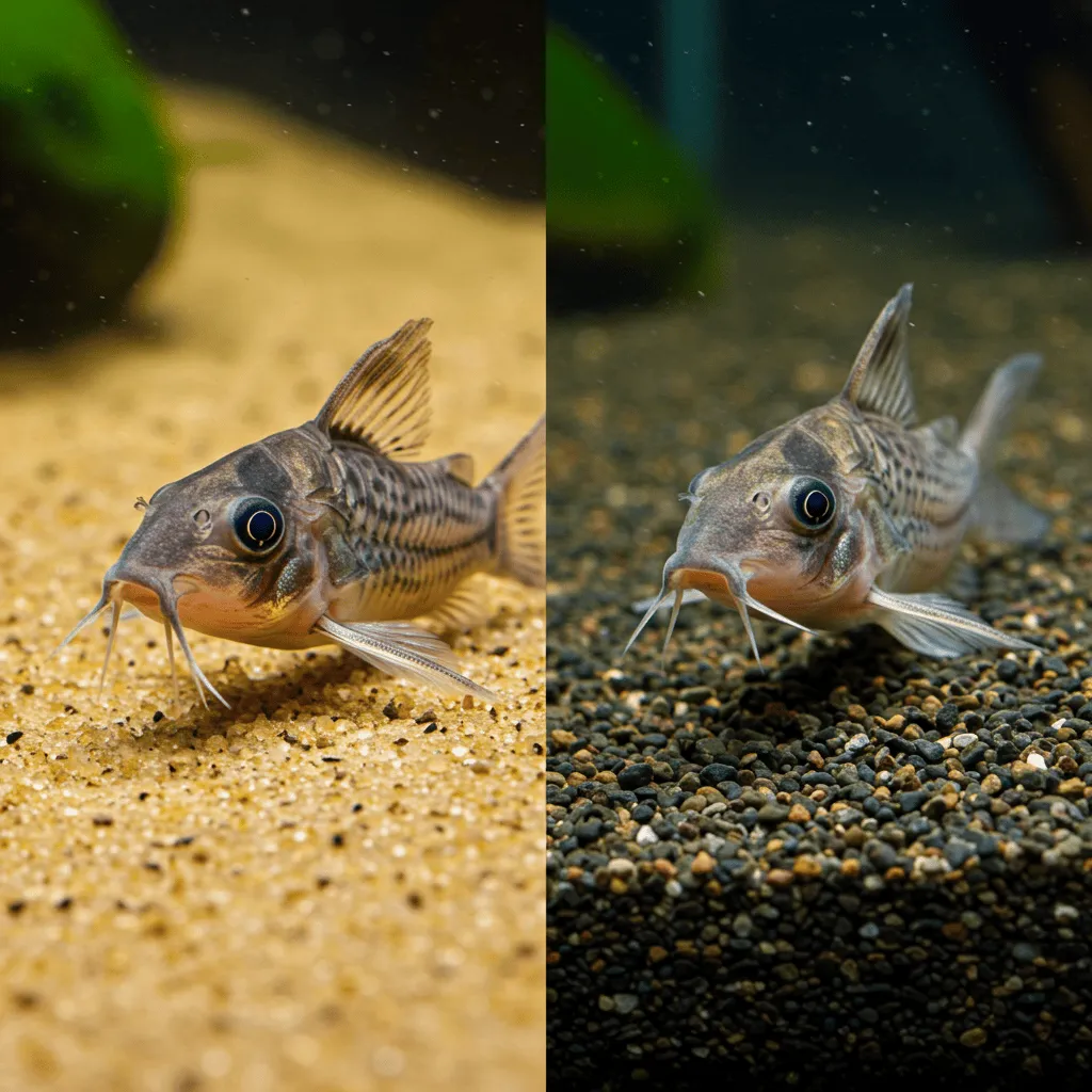 catfish with long intact barbels on fine sand