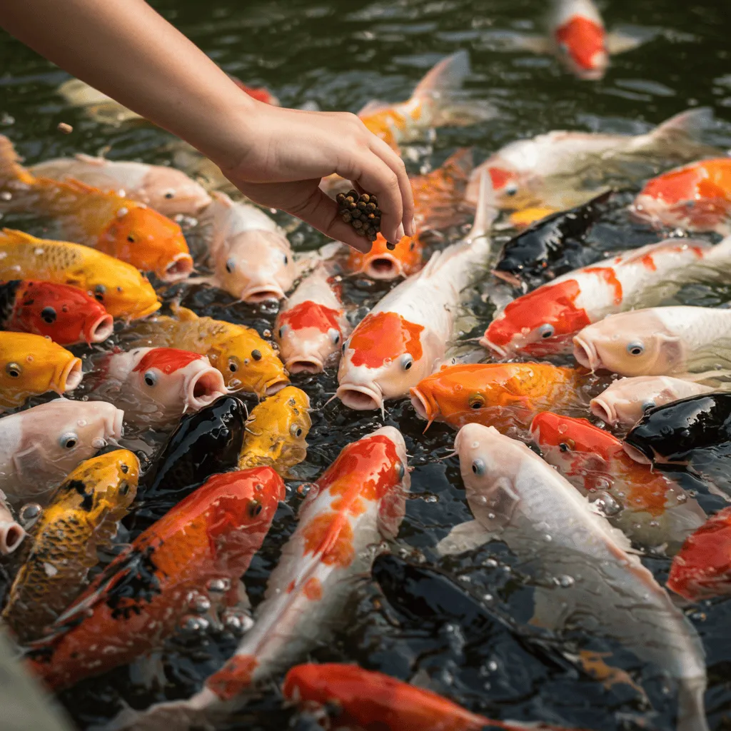 Feeding Koi